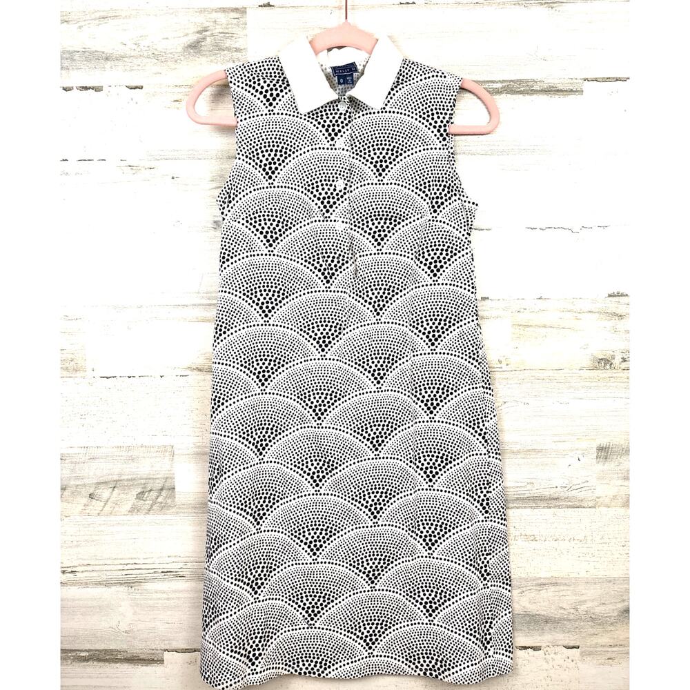 Melly M Geometric Fan Print Mini Shift Dress Womens 0 Resort Coastal Chic